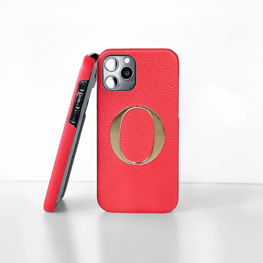 Red Pebble Genuine Leather Letter Phone Case – Best quality at an affordable price