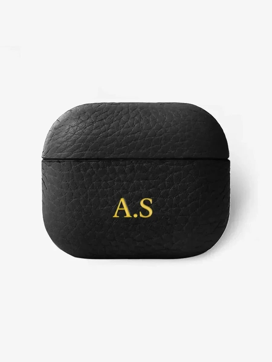 Pebble Leather Personalised AirPods Case