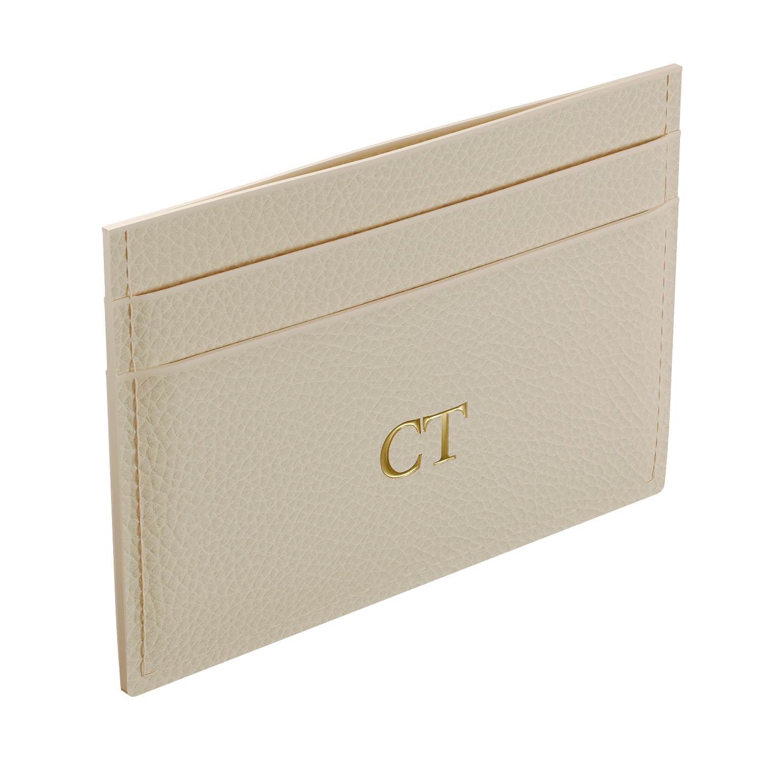 Genuine Pebble Leather Card Holder