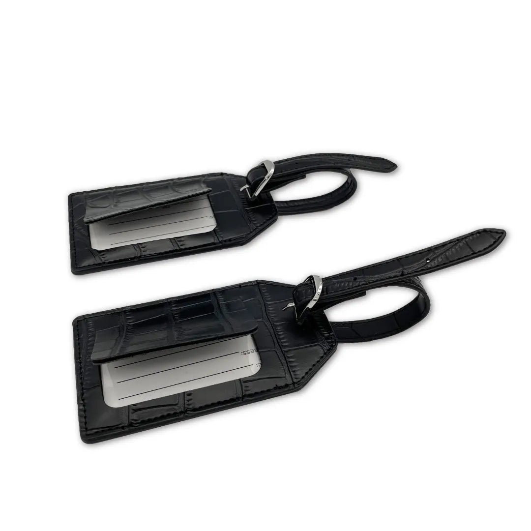  croc leather luggage tag personalised with name and number perfect for secure and stylish travel