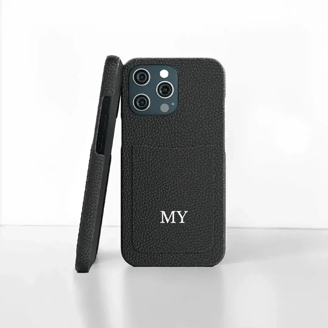 Genuine Pebble Leather Personalised Pocket Phone Case