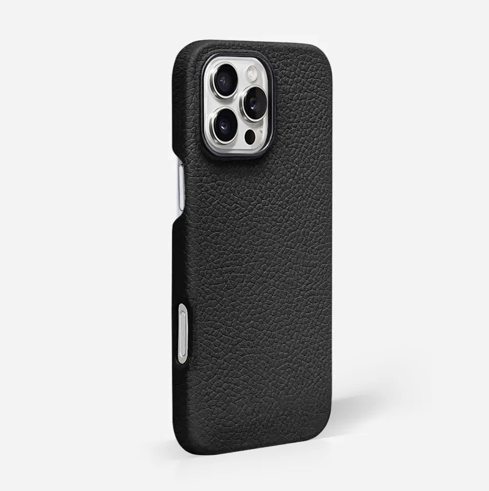 Black Pebble Leather Phone Case