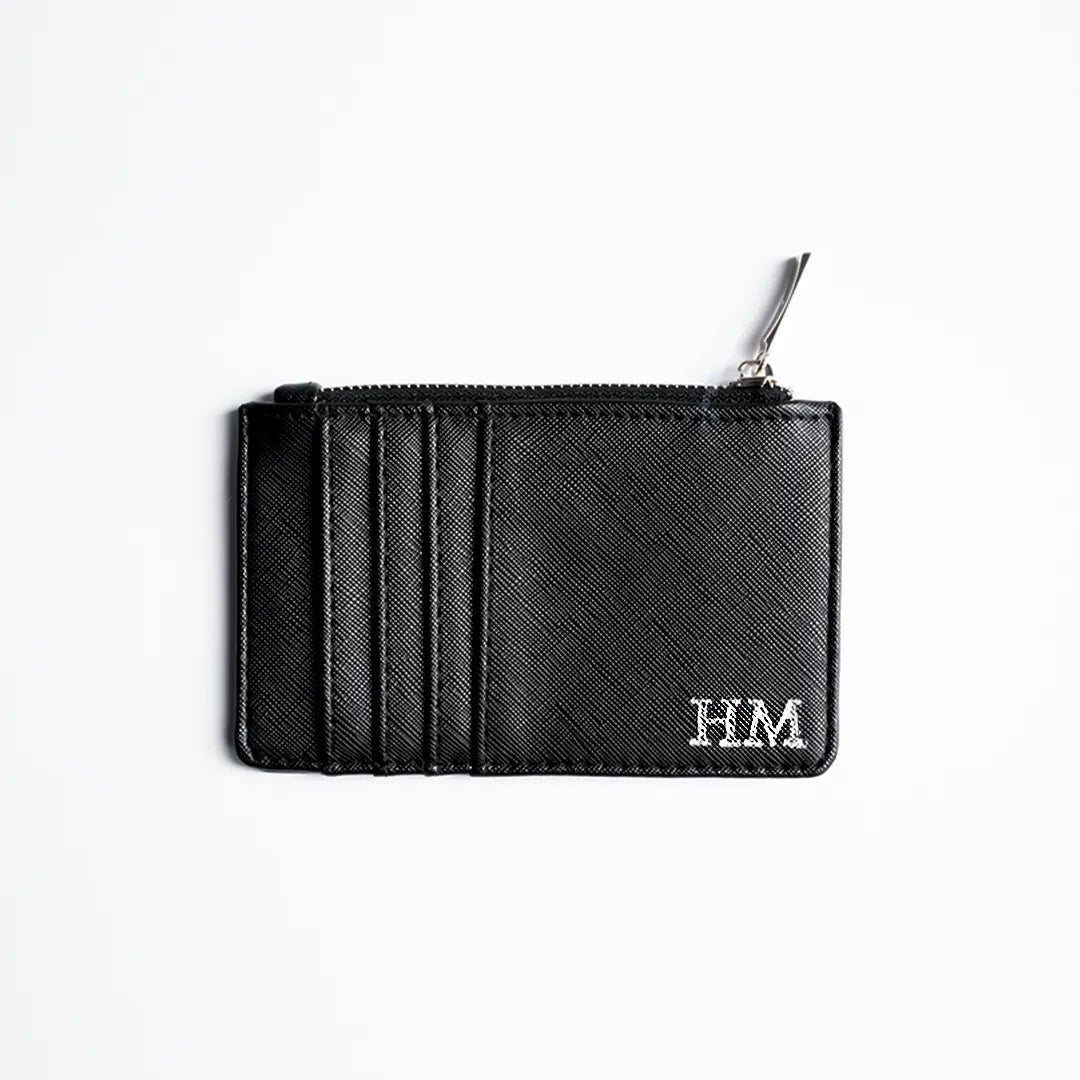 Personalised Saffiano Leather Card Holder Zip Wallet