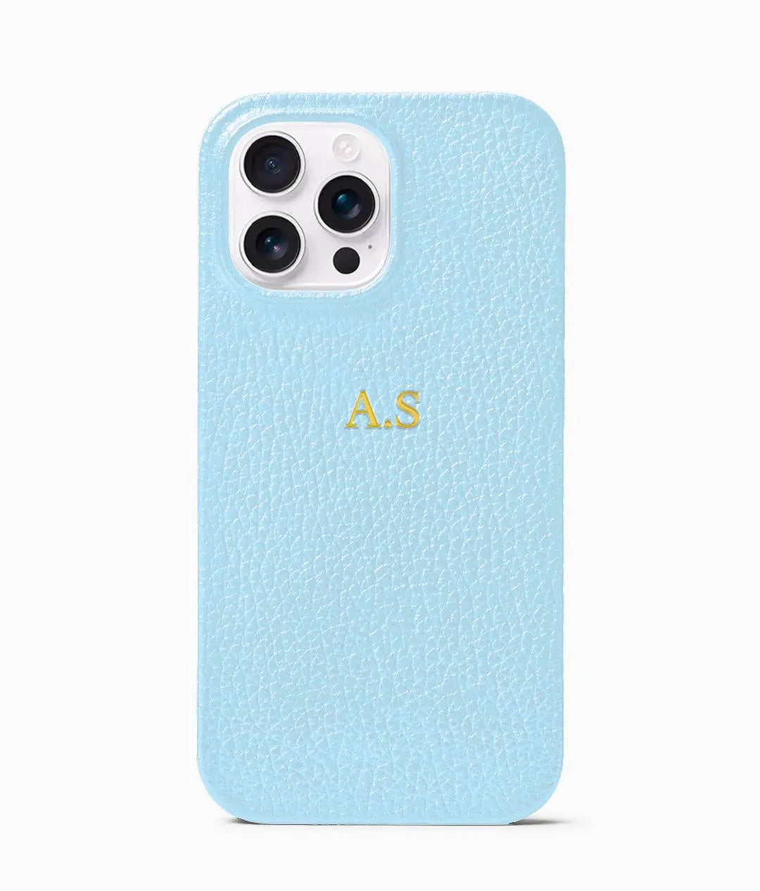 Blue Pebble Leather Phone Case