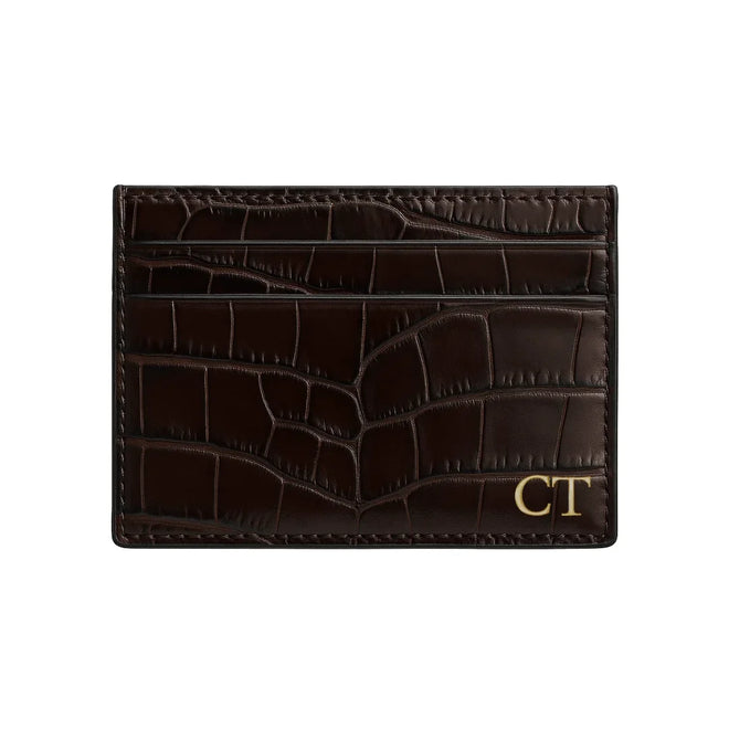 Croc Leather Card Holder