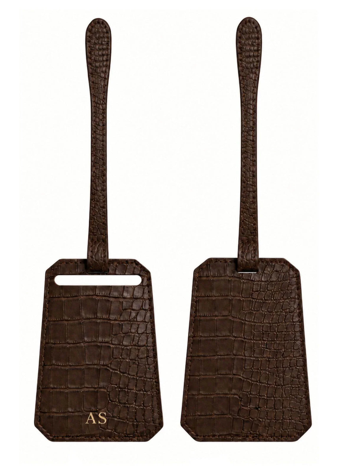 Brown Croc Leather Personalized Gift Set
