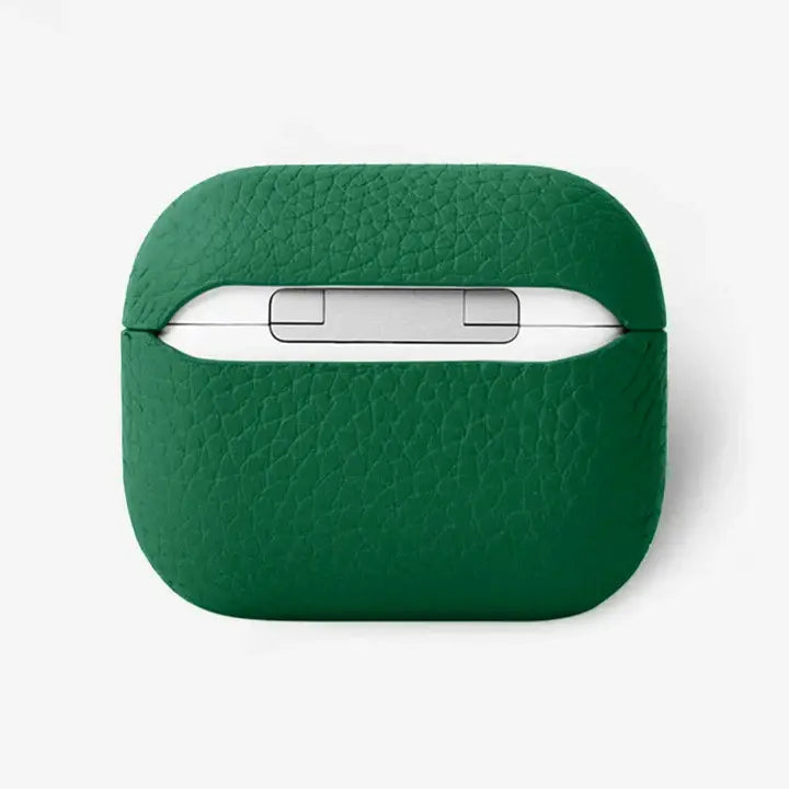 Personalised Leather AirPods Case Green