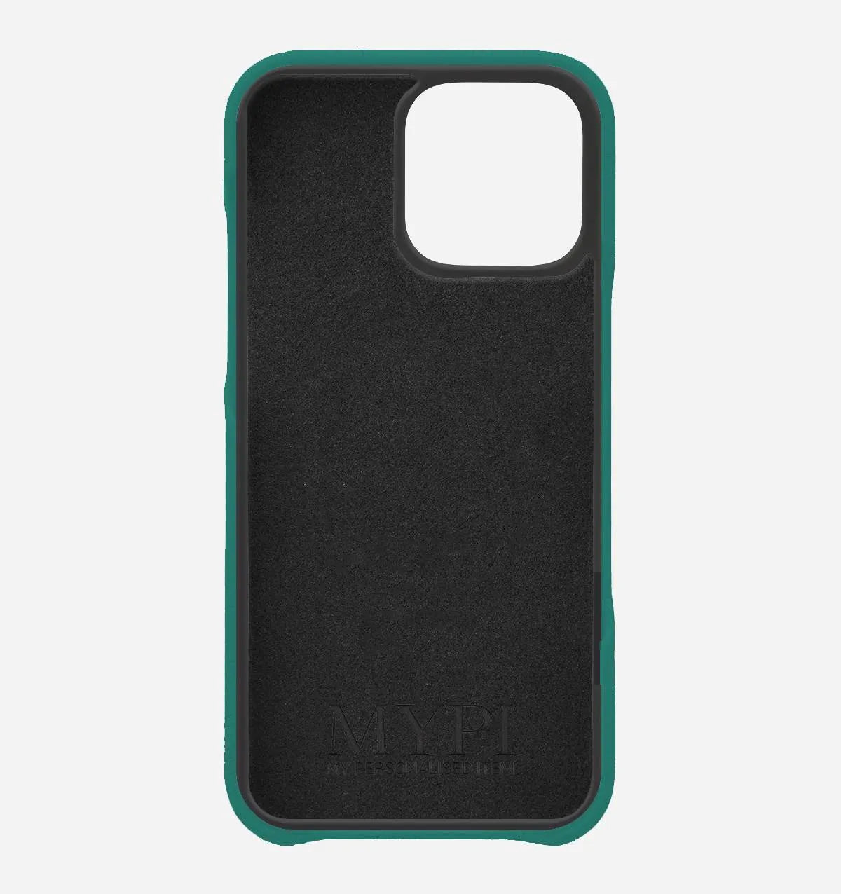 Green Pebble Leather Letter Phone Case