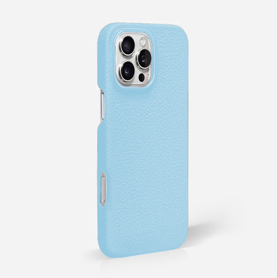 Blue Pebble Leather Phone Case