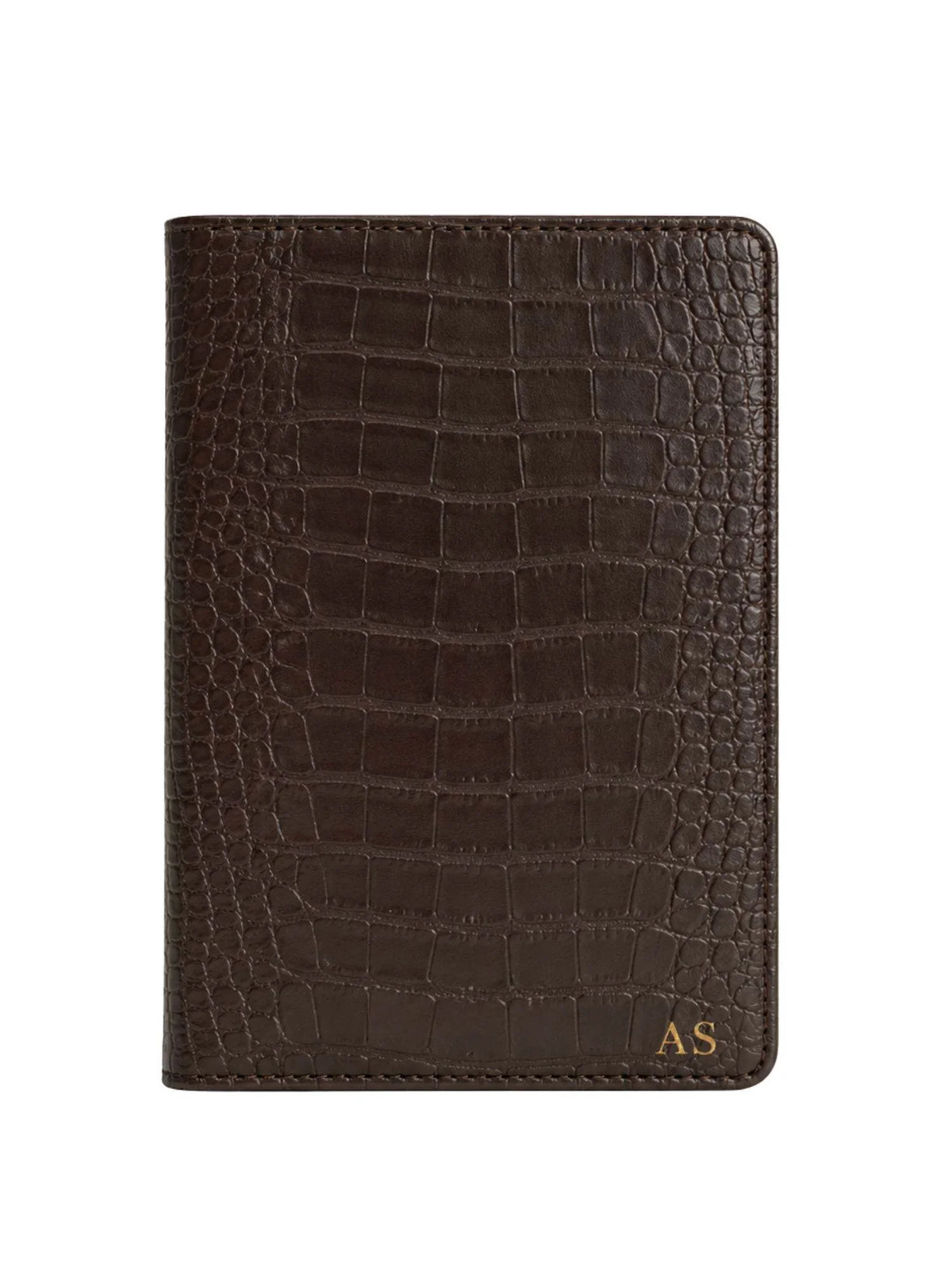 Brown Croc Leather Personalized Gift Set