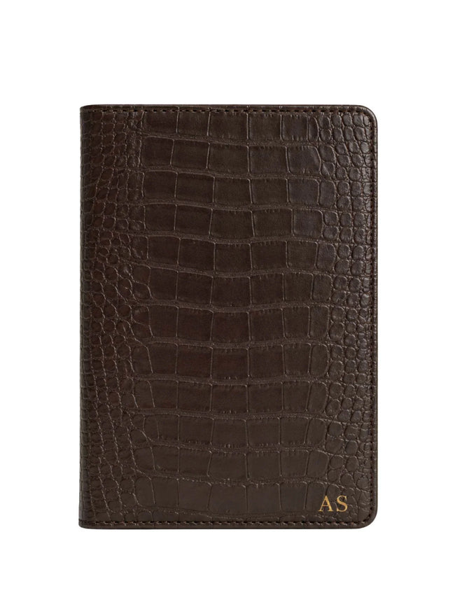 Croc Leather Personalised Passport Holder