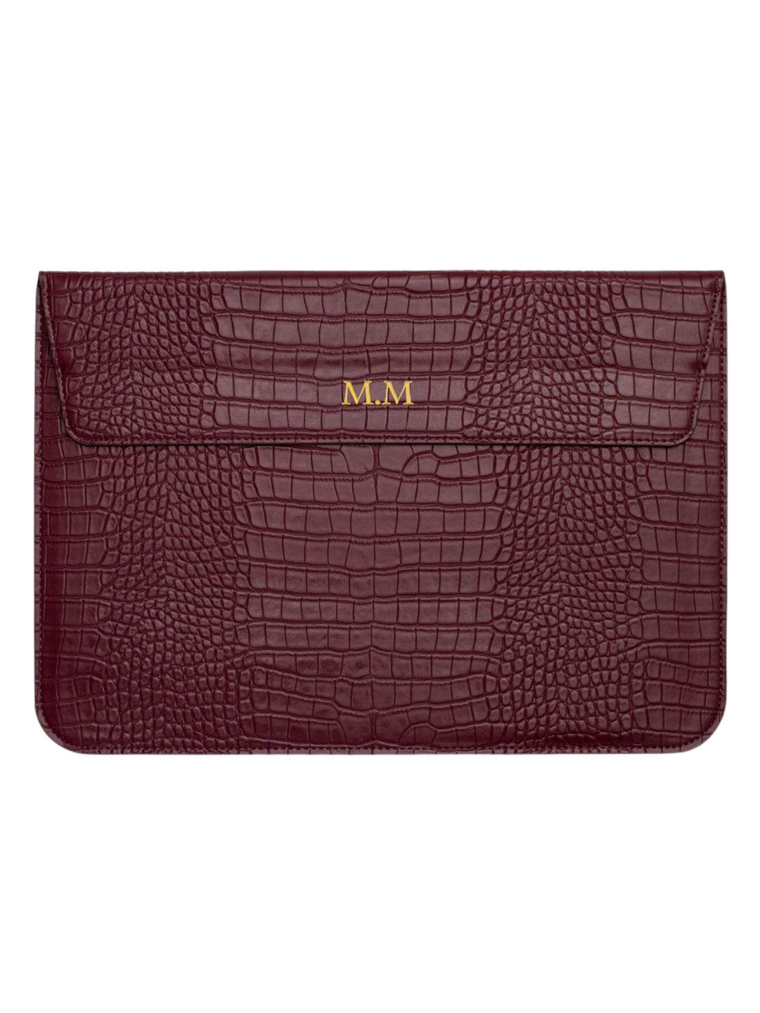 Burgundy Leather Laptop Sleeve