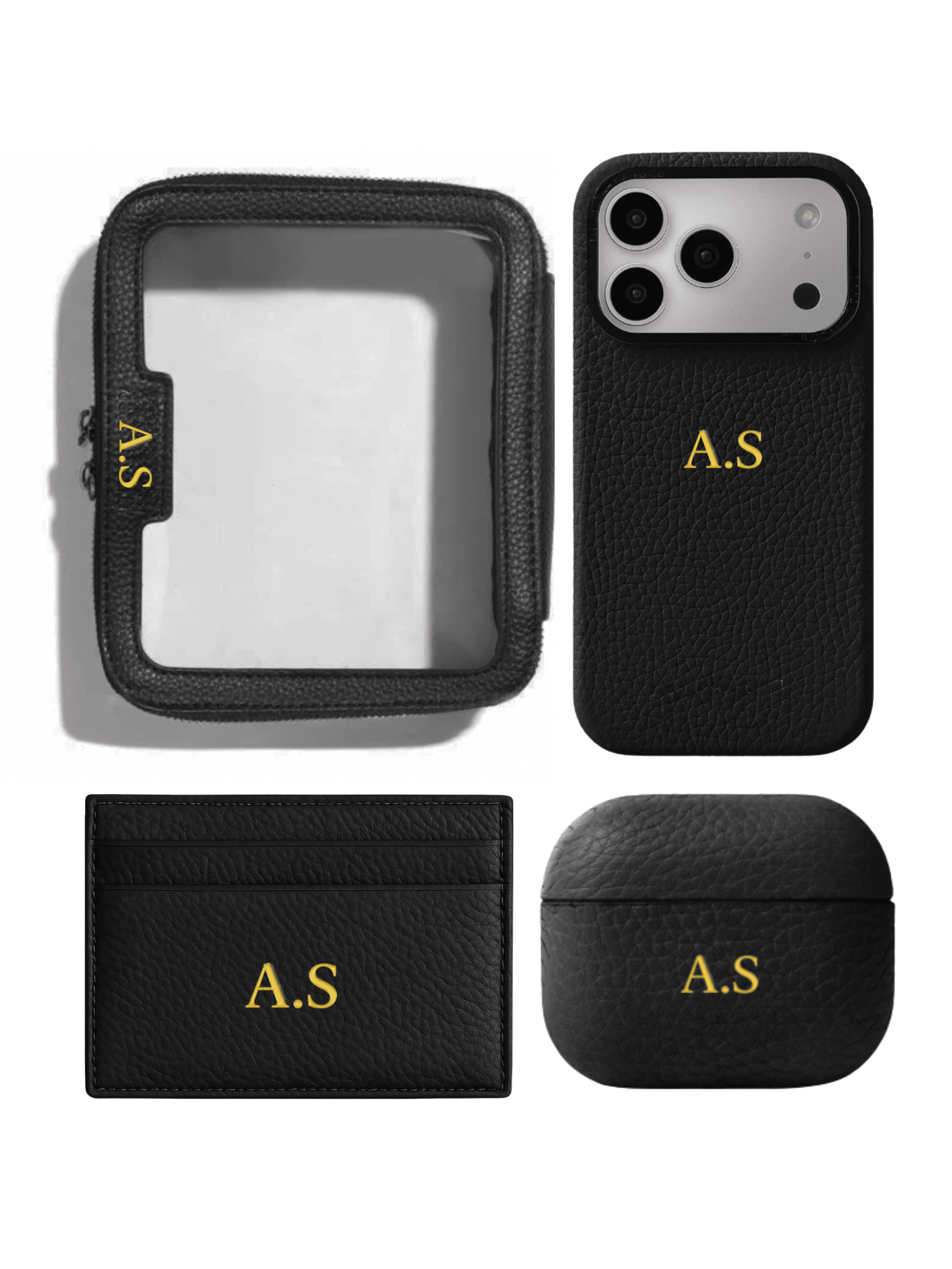 Black Pebble Leather Bundle