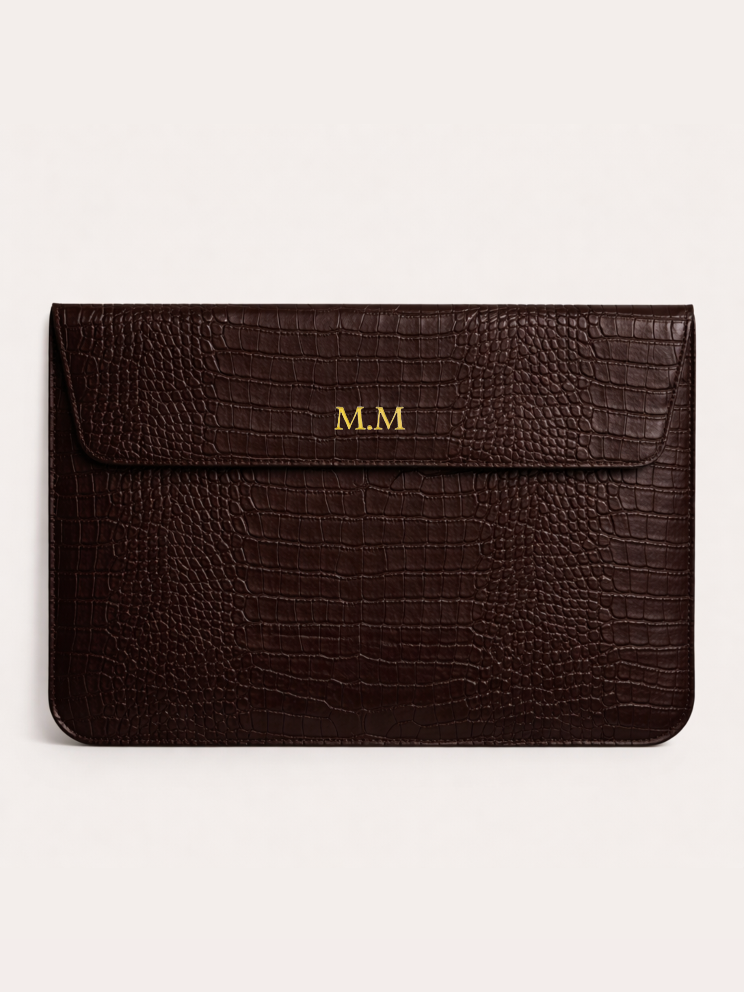 Personalised Leather Laptop Sleeve with Stand