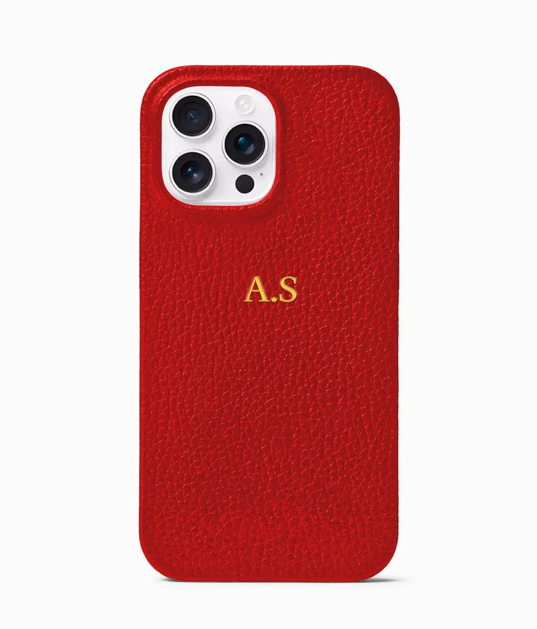 Red Pebble Leather Phone Case