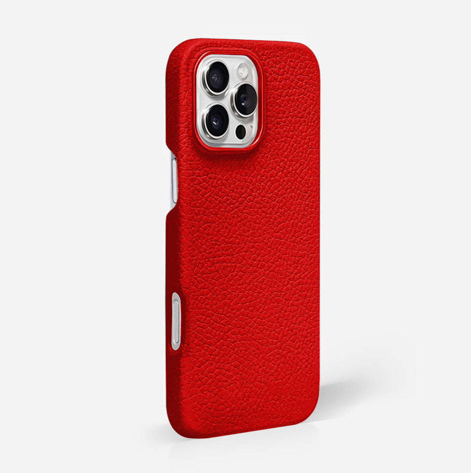 Red Pebble Leather Phone Case