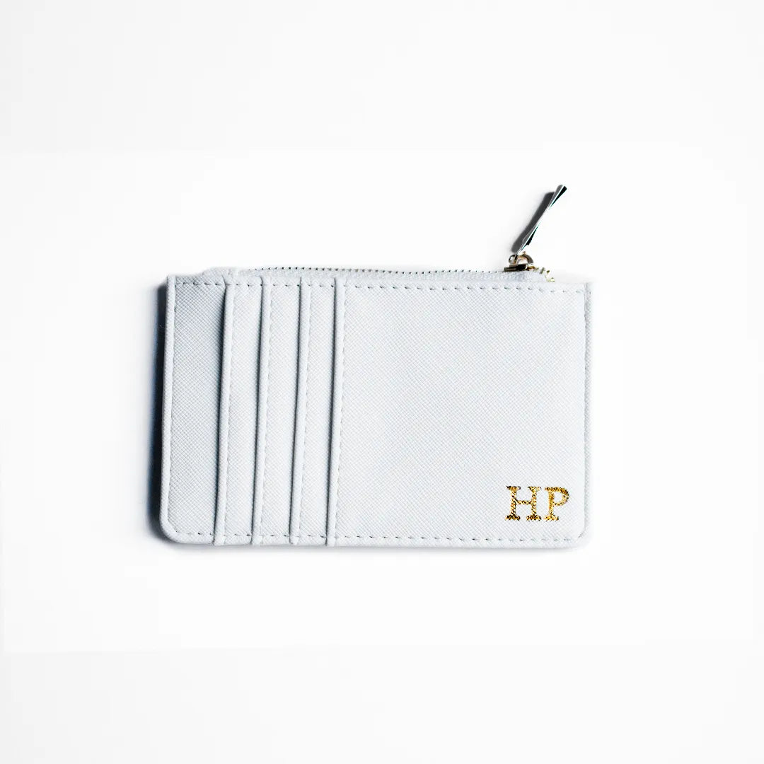 Personalised Saffiano Leather Card Holder Zip Wallet